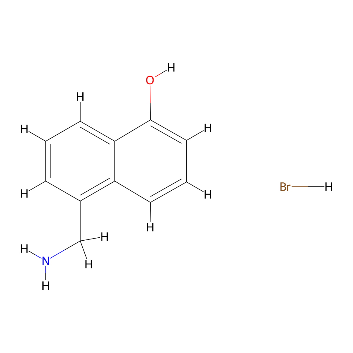 5-(Aminomethyl)naphthalen-1-ol hydrobromide molecular structure, CAS 1432680-39-1