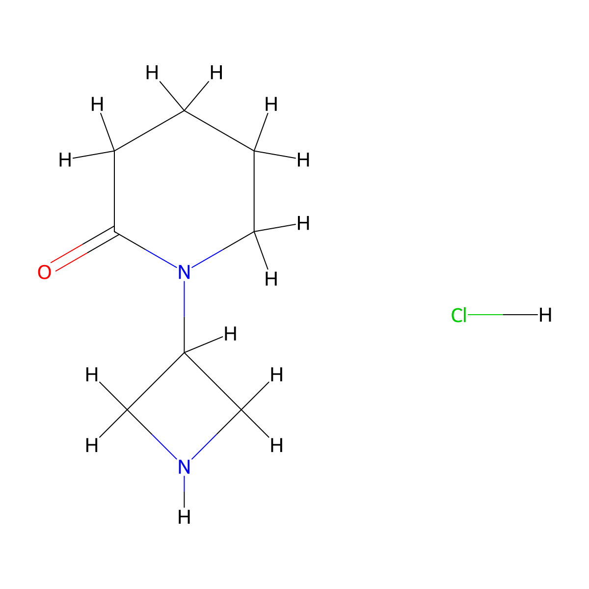 1-(Azetidin-3-yl)piperidin-2-one hydrochloride molecular structure, CAS 1432680-40-4
