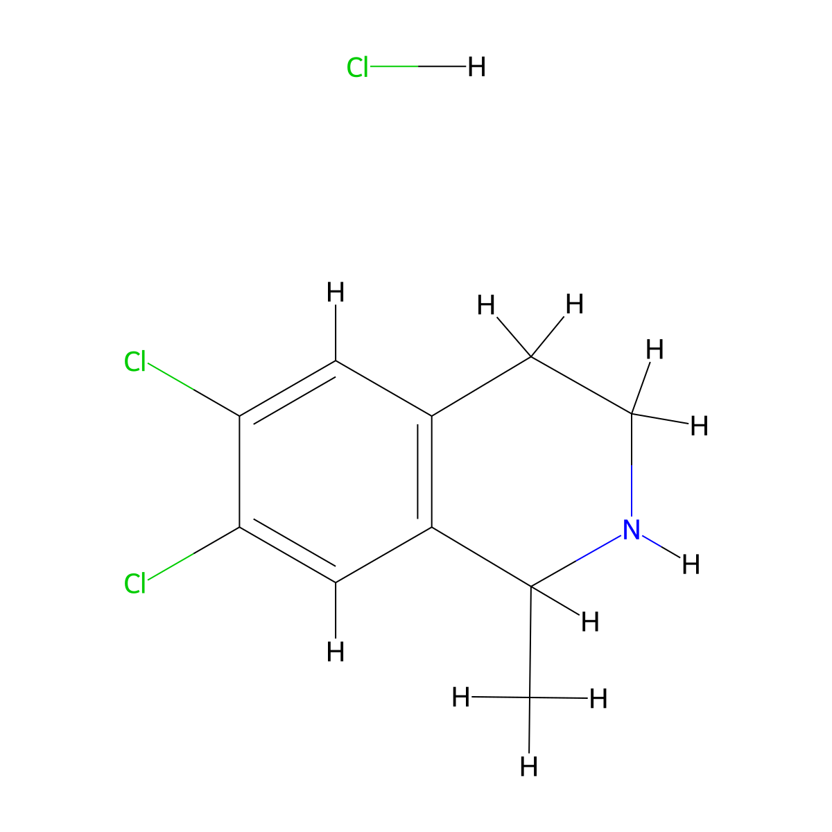 6,7-Dichloro-1-methyl-1,2,3,4-tetrahydroisoquinoline hydrochloride molecular structure, CAS 1432680-42-6