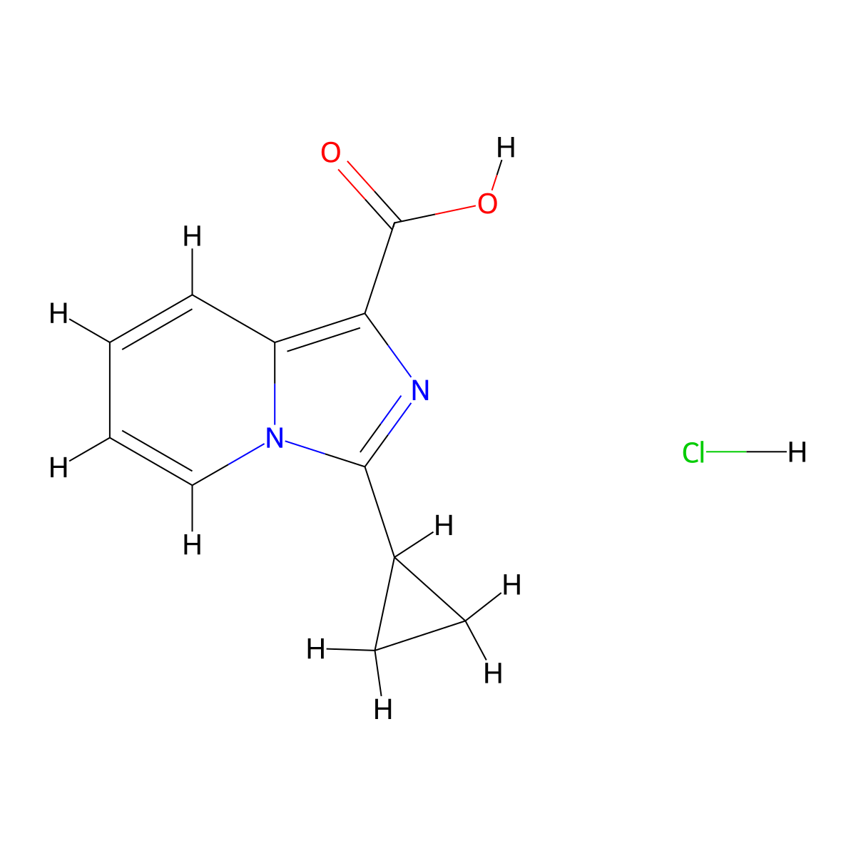 3-Cyclopropylimidazo[1,5-a]pyridine-1-carboxylic acid hydrochloride molecular structure, CAS 1432680-44-8