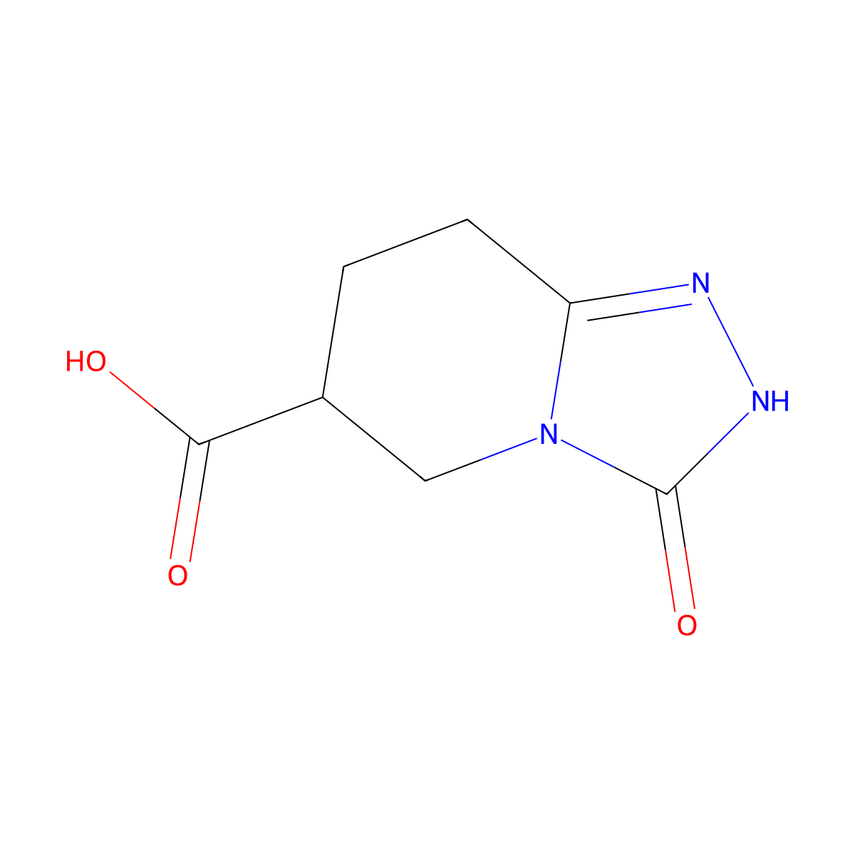 3-oxo-2H,3H,5H,6H,7H,8H-(1,2,4)triazolo(4,3-a)pyridine-6-carboxylic acid molecular structure, CAS 1432680-45-9