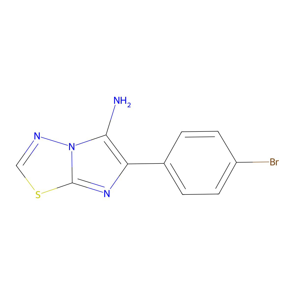 6-(4-Bromophenyl)imidazo[2,1-b][1,3,4]thiadiazol-5-amine molecular structure, CAS 1432680-46-0