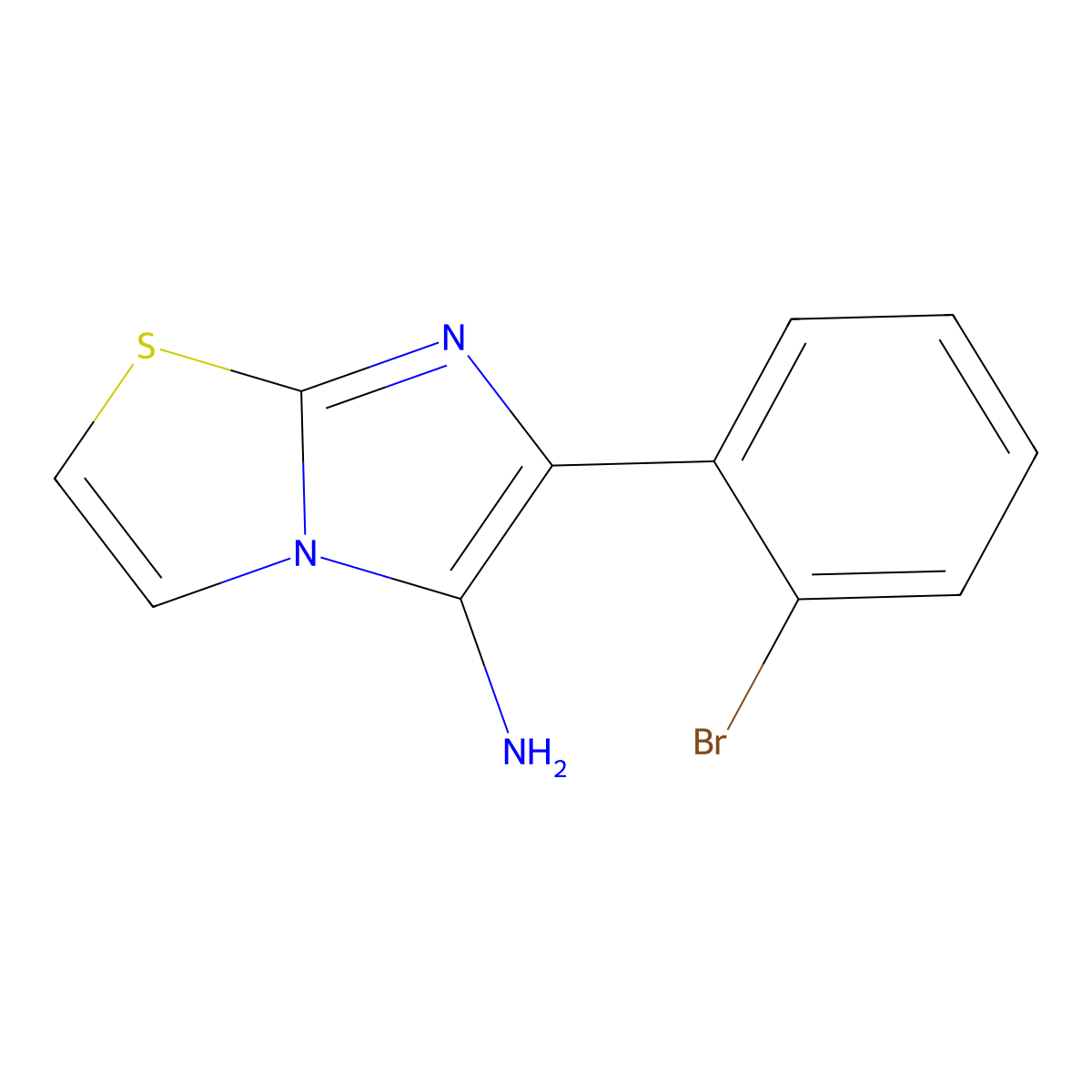 6-(2-Bromophenyl)imidazo[2,1-b][1,3]thiazol-5-amine molecular structure, CAS 1432680-50-6