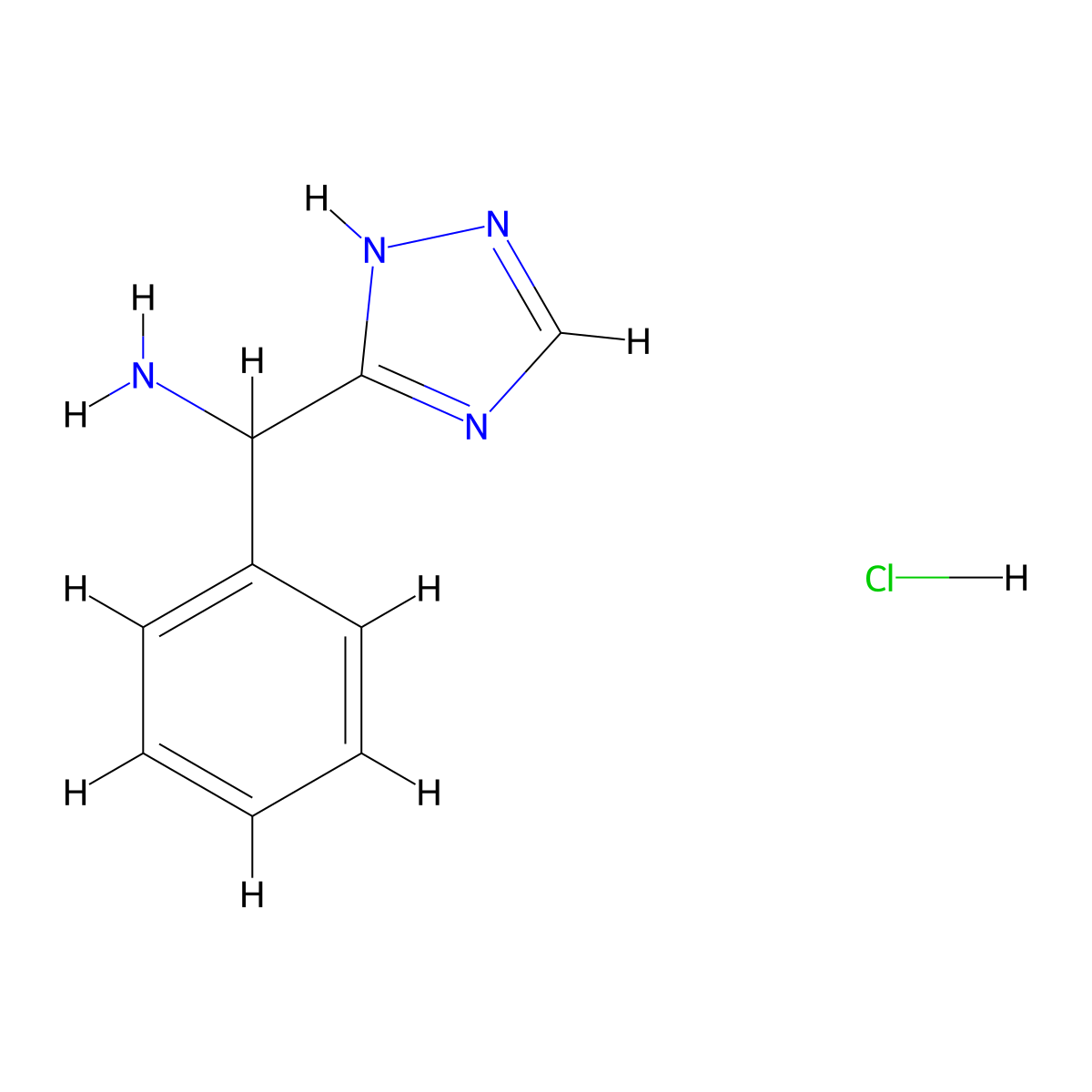 phenyl(4H-1,2,4-triazol-3-yl)methanamine hydrochloride molecular structure, CAS 1432680-52-8