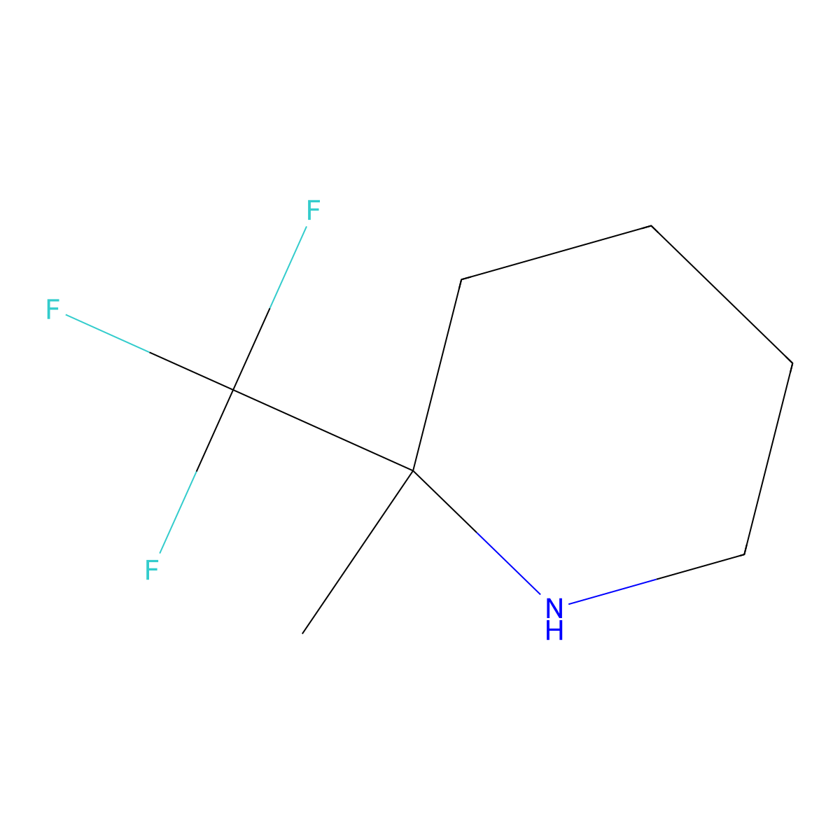 2-Methyl-2-(trifluoromethyl)piperidine molecular structure, CAS 1432680-53-9