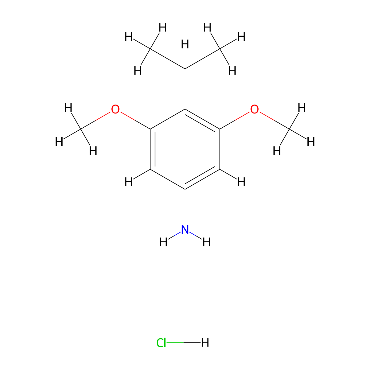 3,5-Dimethoxy-4-(propan-2-yl)aniline hydrochloride molecular structure, CAS 1432680-55-1