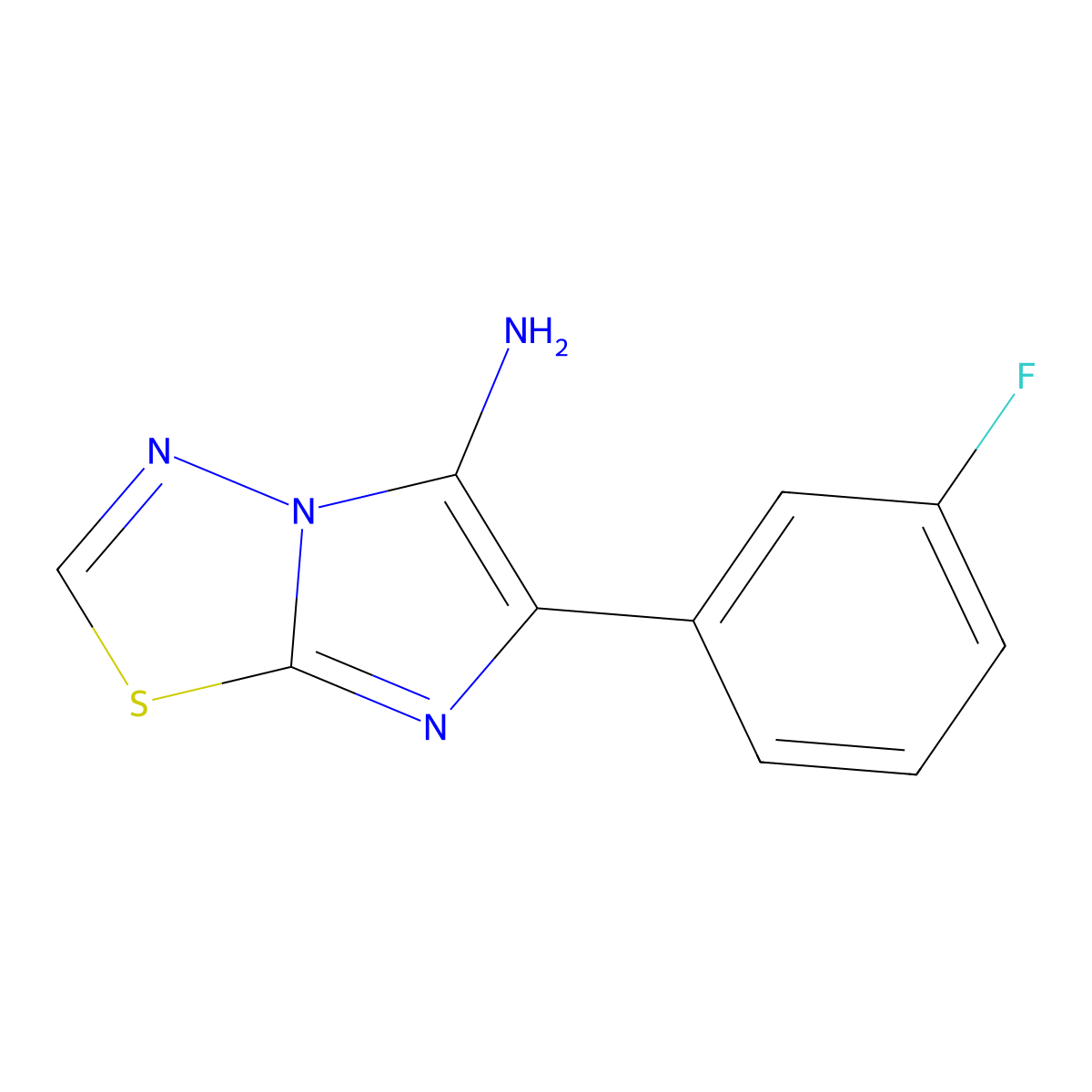 6-(3-Fluorophenyl)imidazo[2,1-b][1,3,4]thiadiazol-5-amine molecular structure, CAS 1432680-70-0