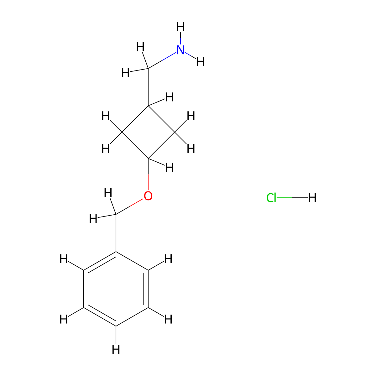 [3-(Benzyloxy)cyclobutyl]methanamine hydrochloride molecular structure, CAS 1432680-73-3