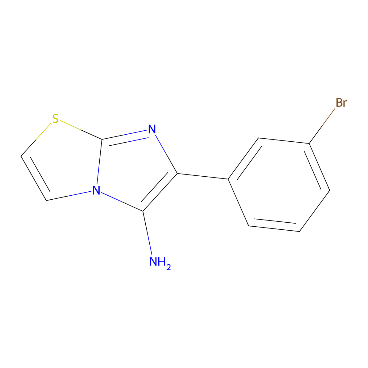 6-(3-Bromophenyl)imidazo[2,1-b][1,3]thiazol-5-amine molecular structure, CAS 1432680-74-4
