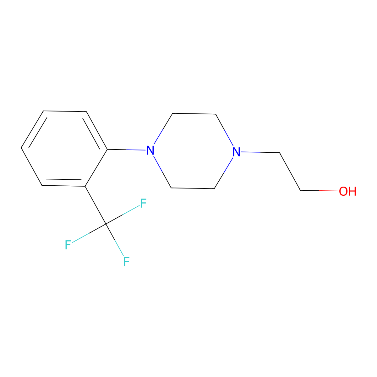 2-{4-[2-(Trifluoromethyl)phenyl]piperazin-1-yl}ethan-1-ol molecular structure, CAS 1432680-75-5