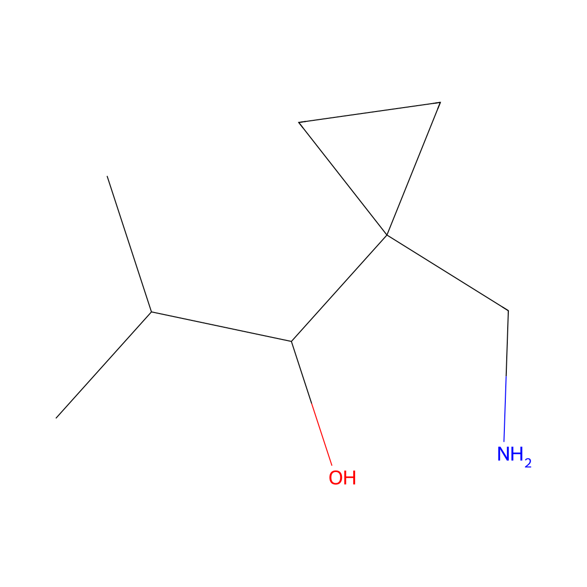 1-[1-(Aminomethyl)cyclopropyl]-2-methylpropan-1-ol molecular structure, CAS 1432680-77-7