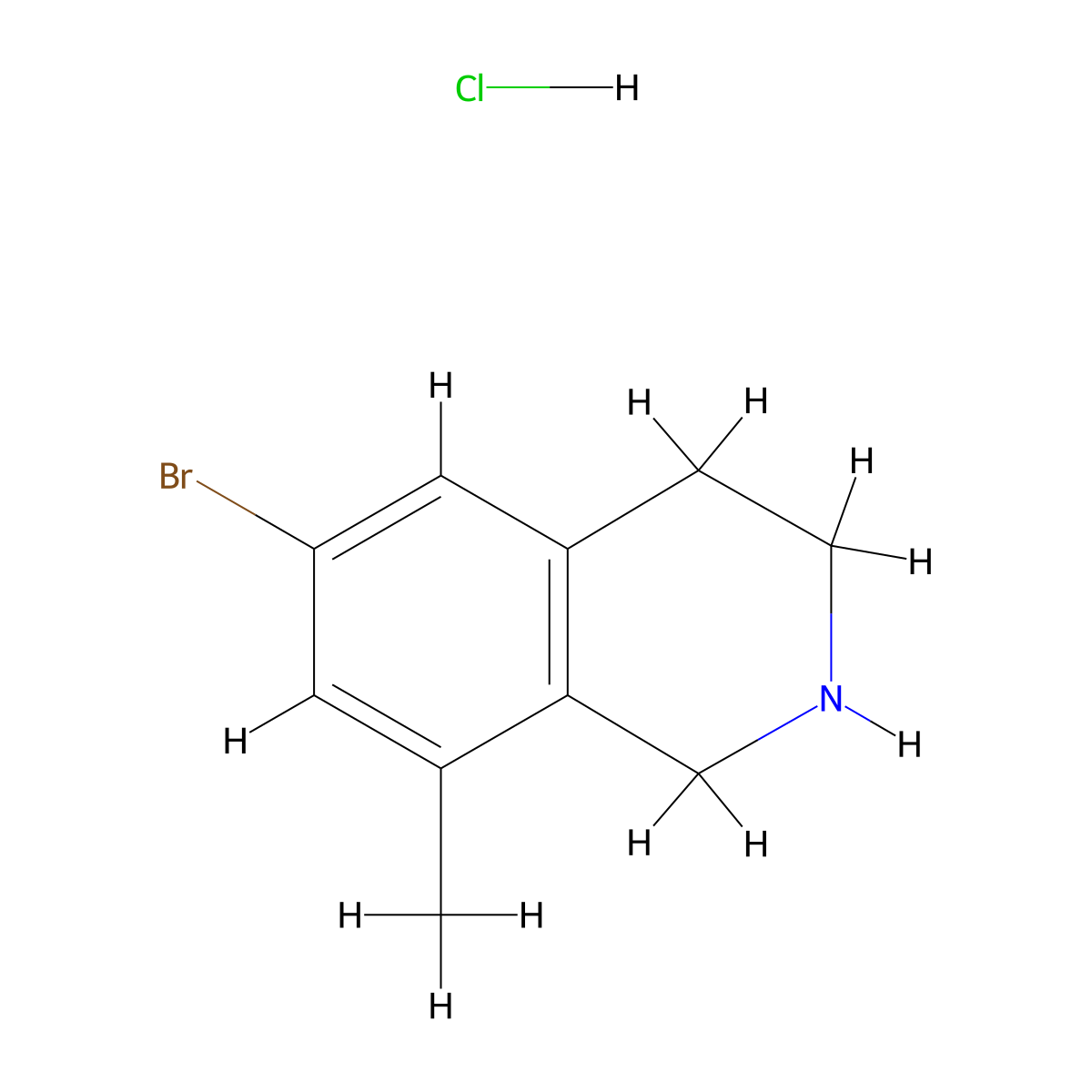 6-Bromo-8-methyl-1,2,3,4-tetrahydroisoquinoline hydrochloride molecular structure, CAS 1432680-81-3