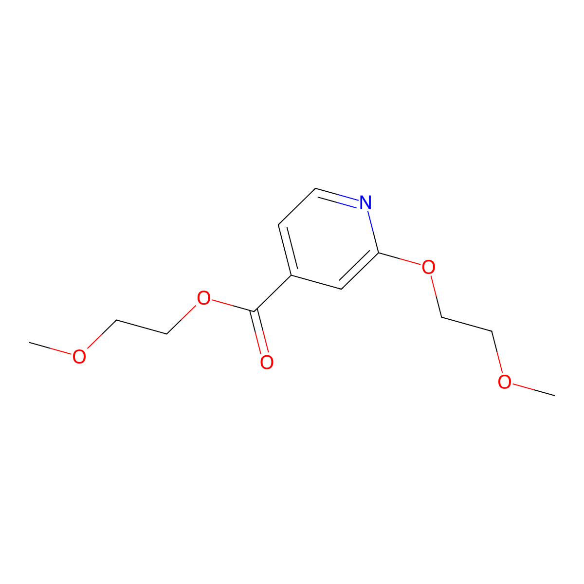 2-Methoxyethyl 2-(2-methoxyethoxy)pyridine-4-carboxylate molecular structure, CAS 1432680-83-5