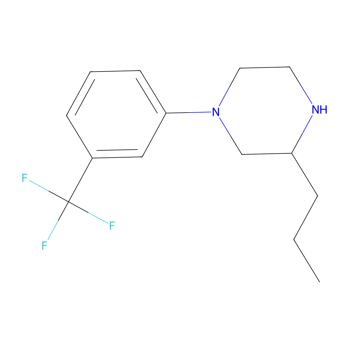 3-Propyl-1-[3-(trifluoromethyl)phenyl]piperazine molecular structure, CAS 1432680-85-7