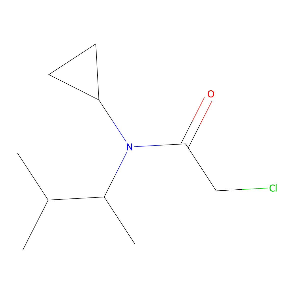 2-chloro-N-cyclopropyl-N-(3-methylbutan-2-yl)acetamide molecular structure, CAS 1432680-86-8