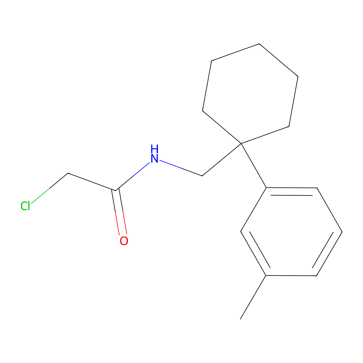 2-chloro-N-{[1-(3-methylphenyl)cyclohexyl]methyl}acetamide molecular structure, CAS 1432680-90-4