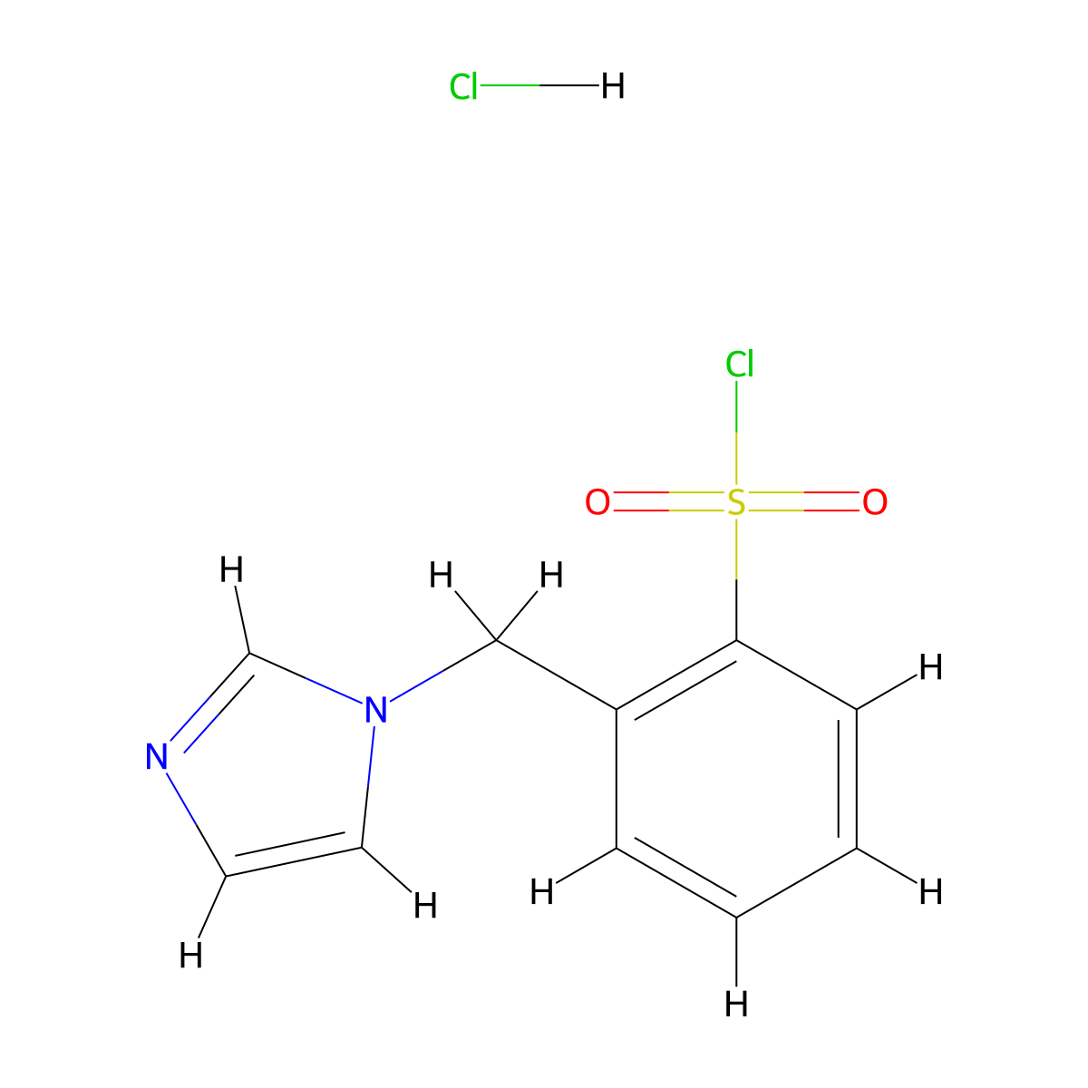 2-(1H-imidazol-1-ylmethyl)benzene-1-sulfonyl chloride hydrochloride molecular structure, CAS 1432680-91-5