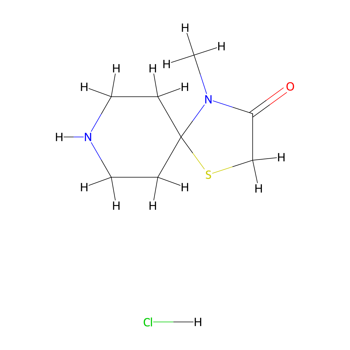 4-Methyl-1-thia-4,8-diazaspiro[4.5]decan-3-one hydrochloride molecular structure, CAS 1432680-93-7