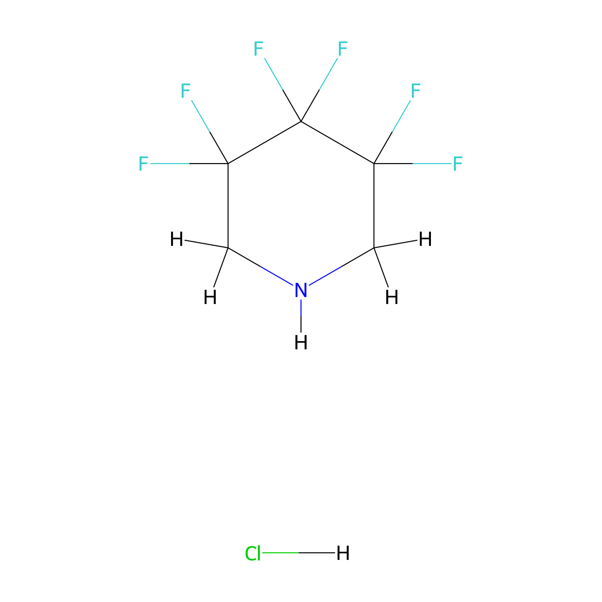 3,3,4,4,5,5-Hexafluoropiperidine hydrochloride molecular structure, CAS 1432680-97-1