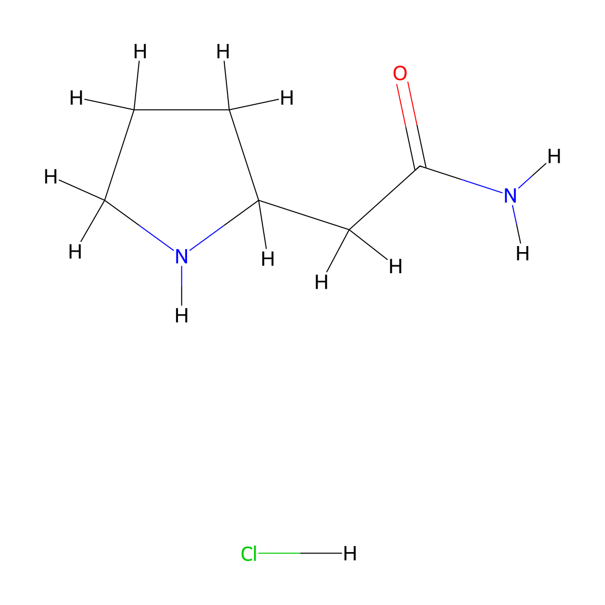 2-(Pyrrolidin-2-yl)acetamide hydrochloride molecular structure, CAS 1432681-00-9