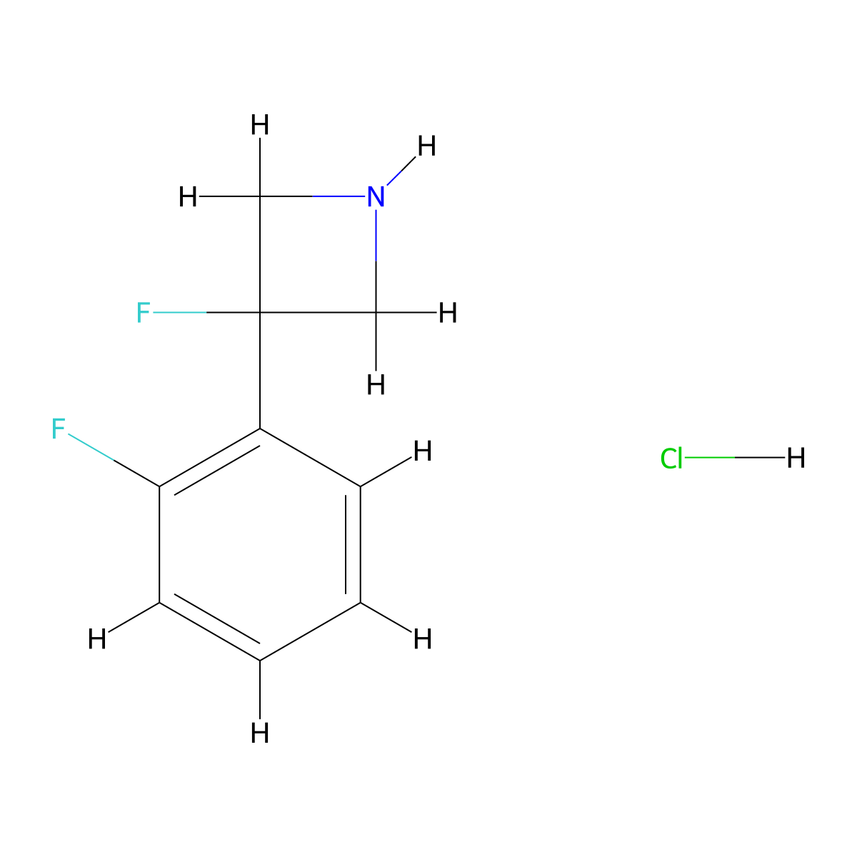 3-Fluoro-3-(2-fluorophenyl)azetidine hydrochloride molecular structure, CAS 1432681-01-0