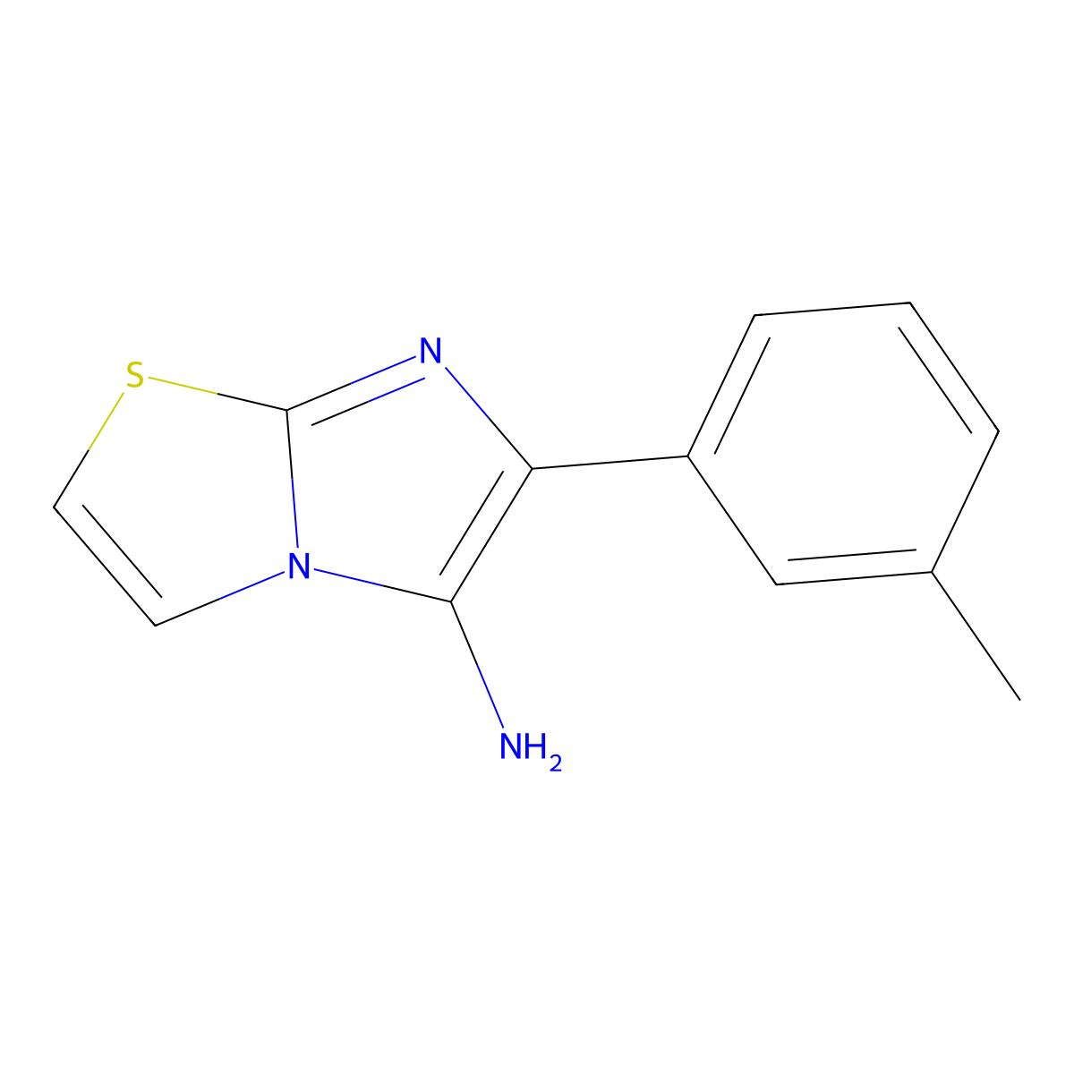 6-(3-Methylphenyl)imidazo[2,1-b][1,3]thiazol-5-amine molecular structure, CAS 1432681-02-1