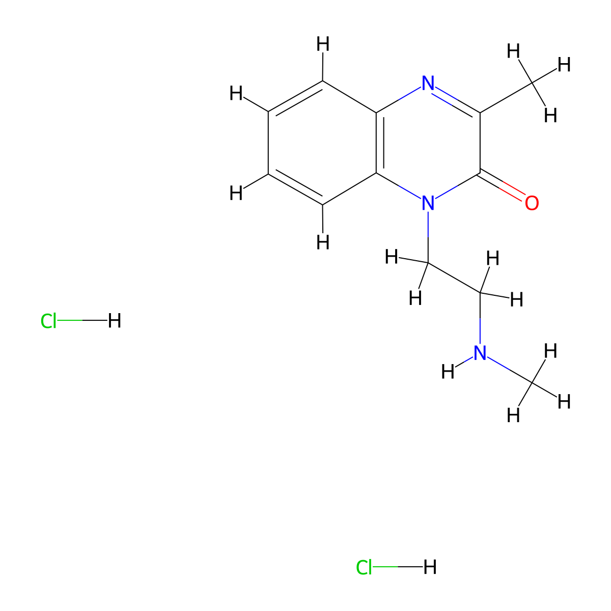 3-Methyl-1-[2-(methylamino)ethyl]-1,2-dihydroquinoxalin-2-one dihydrochloride molecular structure, CAS 1432681-03-2