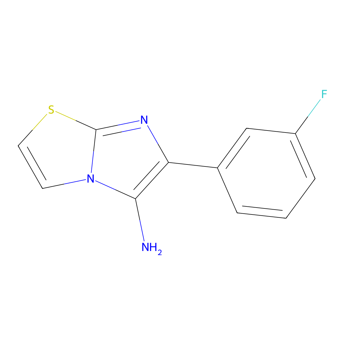 6-(3-Fluorophenyl)imidazo[2,1-b][1,3]thiazol-5-amine molecular structure, CAS 1432681-04-3