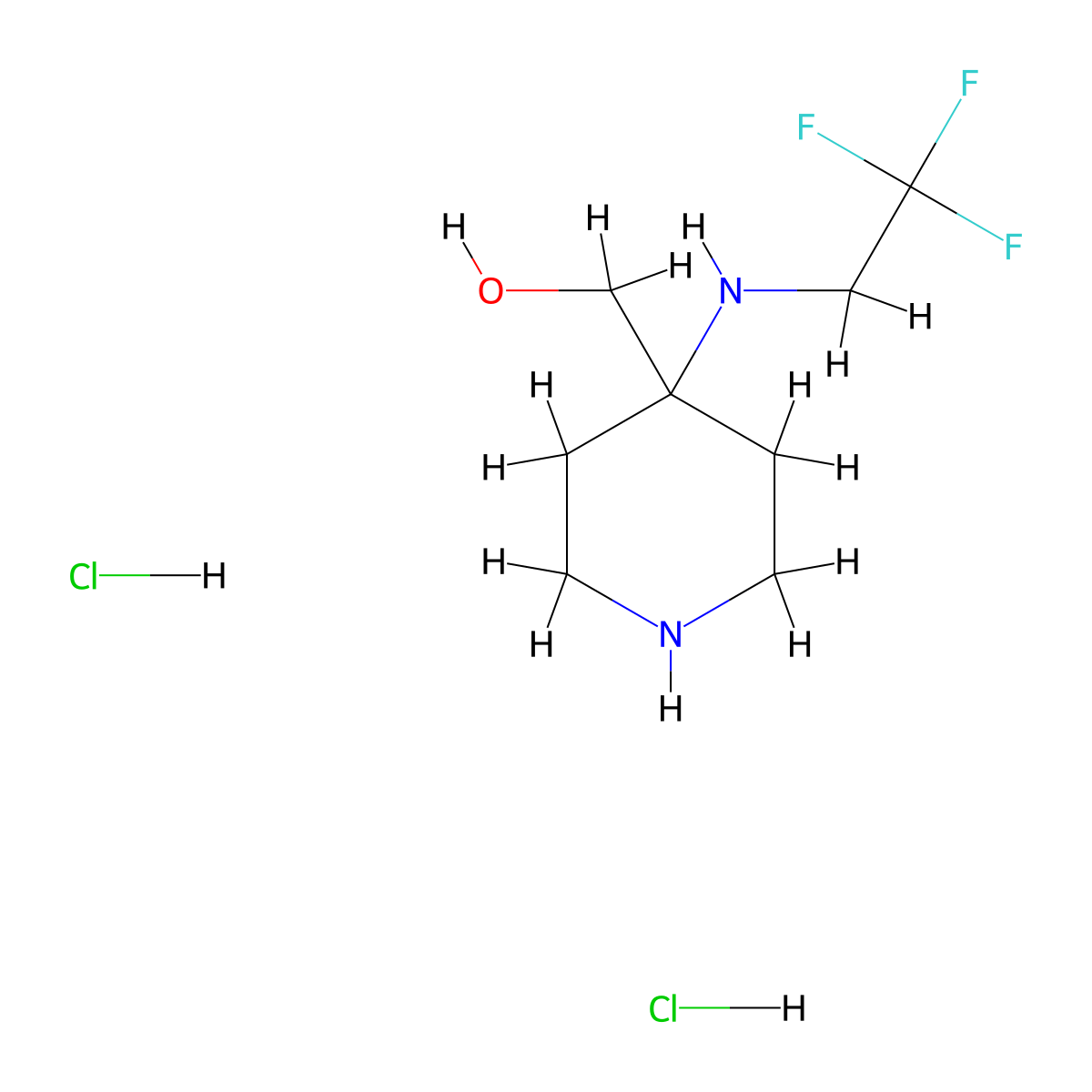 {4-[(2,2,2-Trifluoroethyl)amino]piperidin-4-yl}methanol dihydrochloride molecular structure, CAS 1432681-06-5
