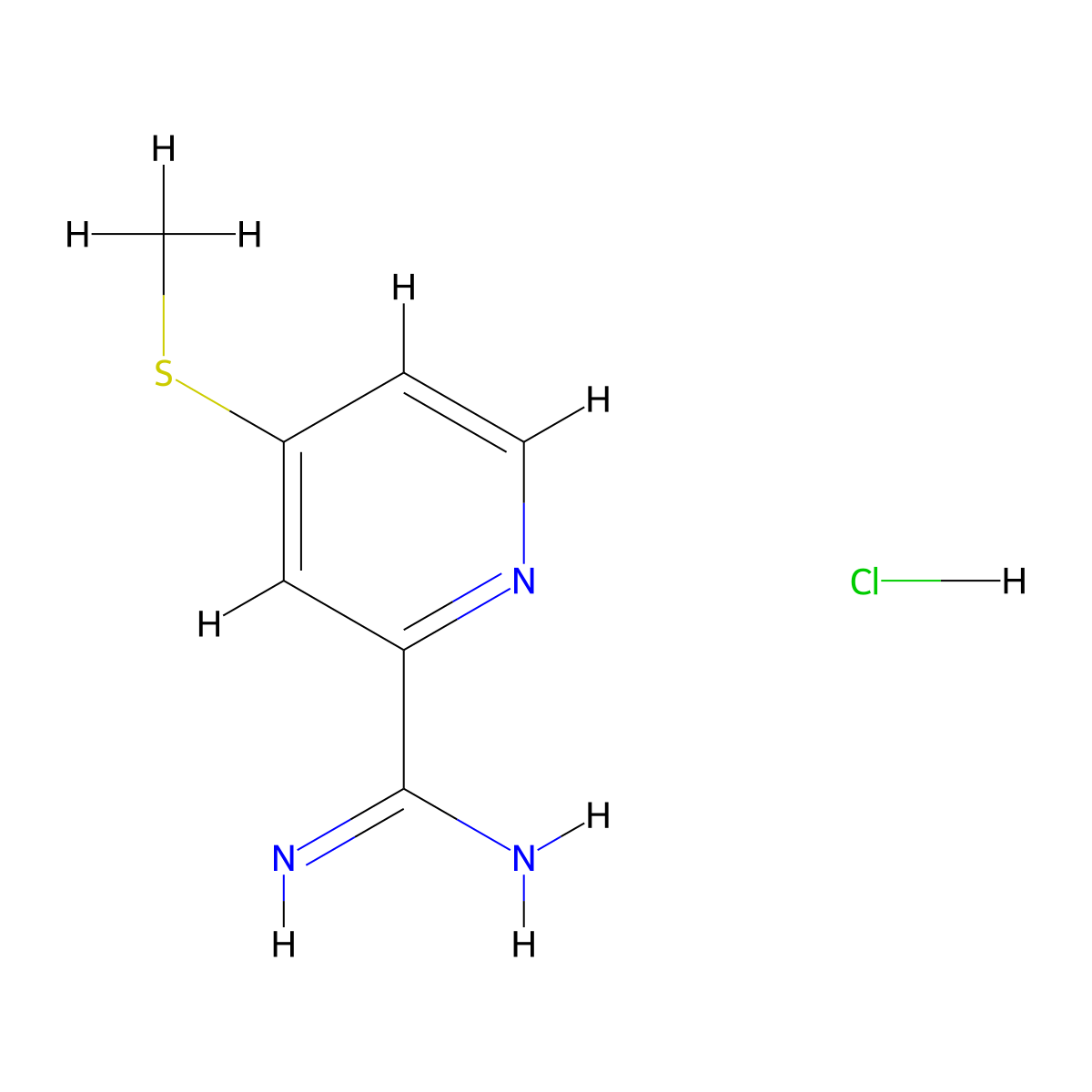 4-(Methylsulfanyl)pyridine-2-carboximidamide hydrochloride molecular structure, CAS 1432681-07-6