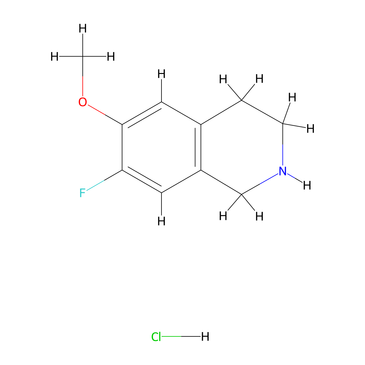 7-Fluoro-6-methoxy-1,2,3,4-tetrahydroisoquinoline hydrochloride molecular structure, CAS 1432681-10-1