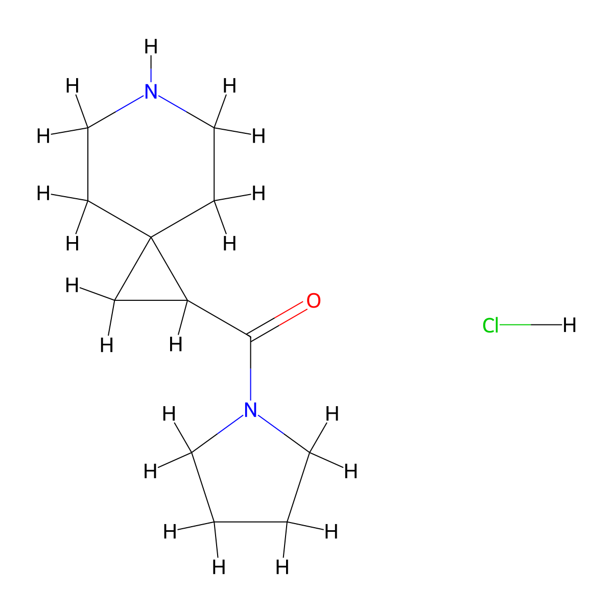 1-(Pyrrolidine-1-carbonyl)-6-azaspiro[2.5]octane hydrochloride molecular structure, CAS 1432681-19-0