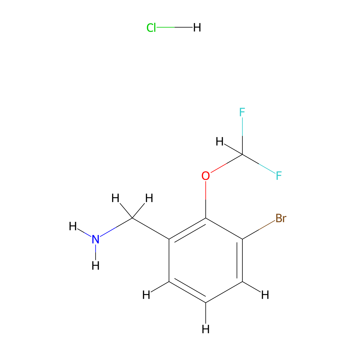 [3-Bromo-2-(difluoromethoxy)phenyl]methanamine hydrochloride molecular structure, CAS 1432681-22-5