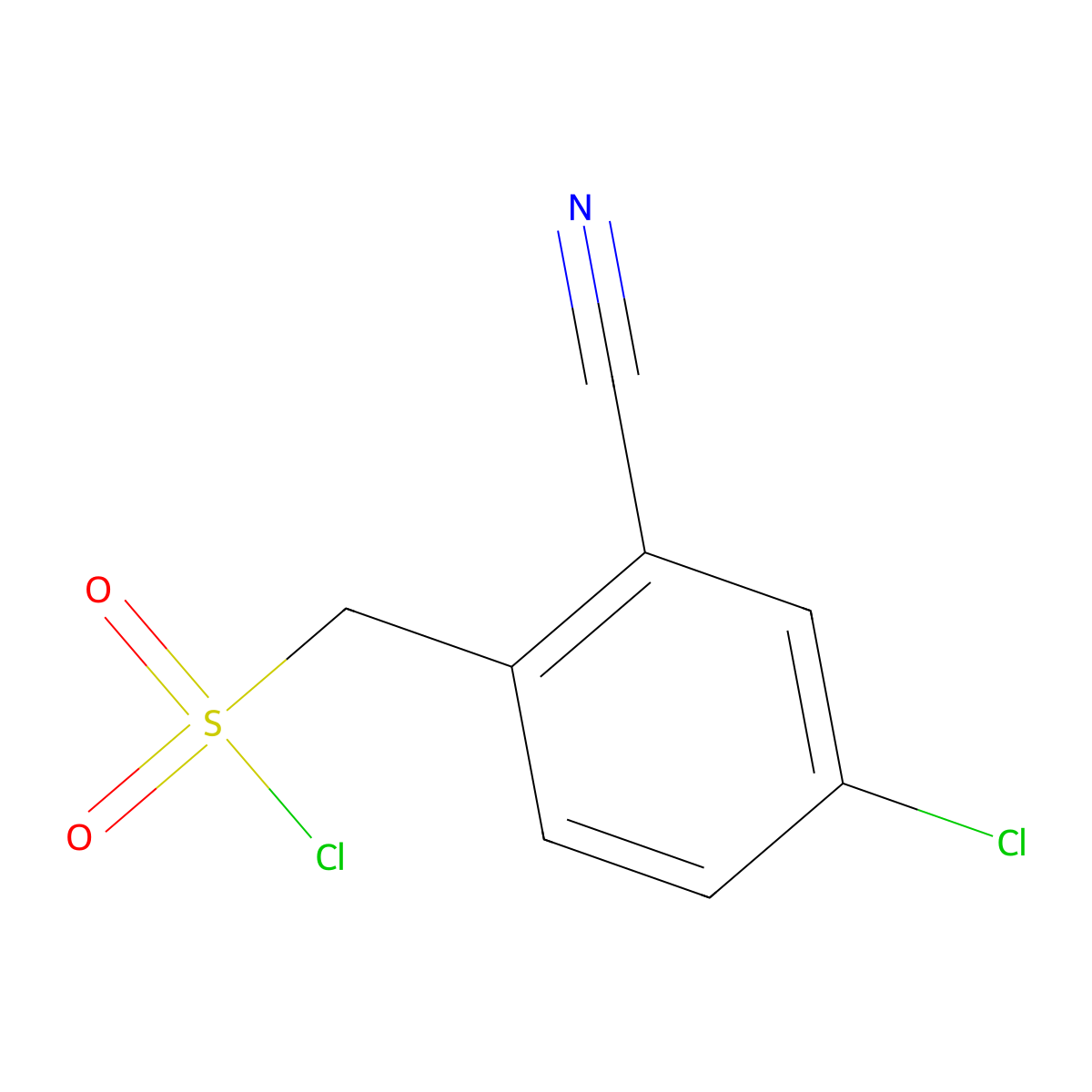 (4-Chloro-2-cyanophenyl)methanesulfonyl chloride molecular structure, CAS 1432681-23-6