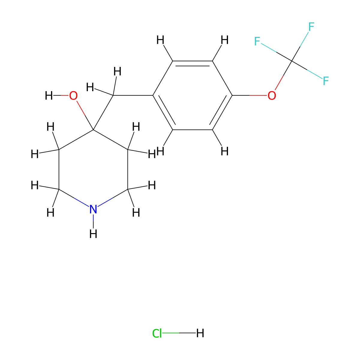4-{[4-(Trifluoromethoxy)phenyl]methyl}piperidin-4-ol hydrochloride molecular structure, CAS 1432681-24-7