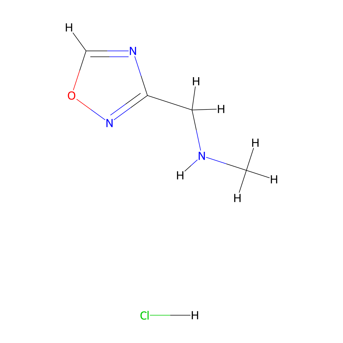 Methyl[(1,2,4-oxadiazol-3-yl)methyl]amine hydrochloride molecular structure, CAS 1432681-25-8
