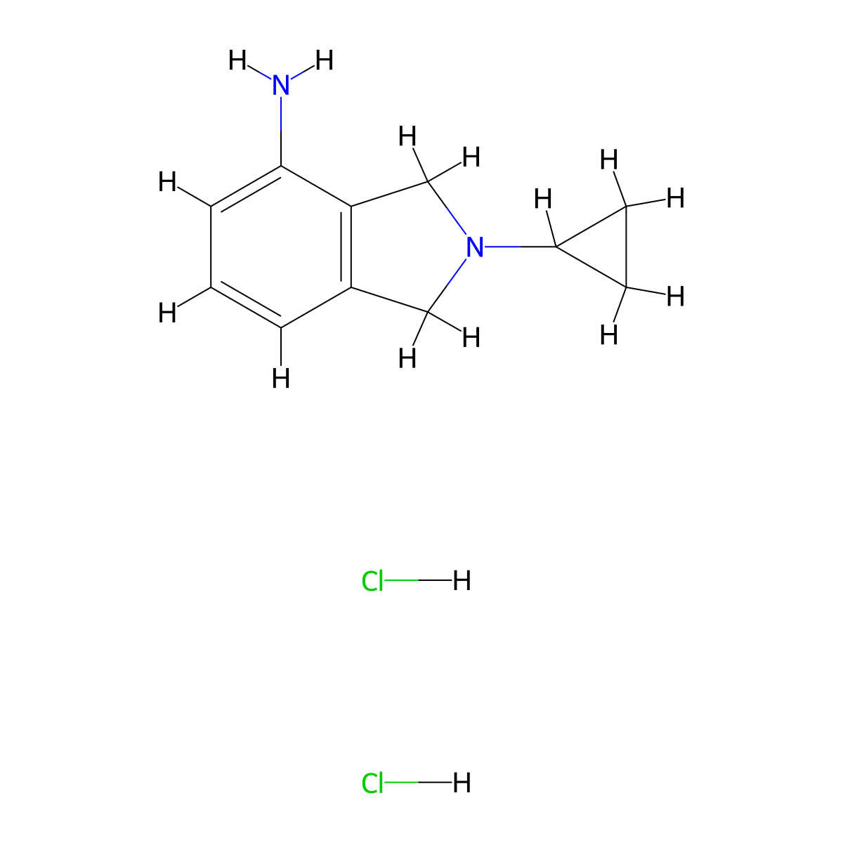2-cyclopropyl-2,3-dihydro-1H-isoindol-4-amine dihydrochloride molecular structure, CAS 1432681-28-1