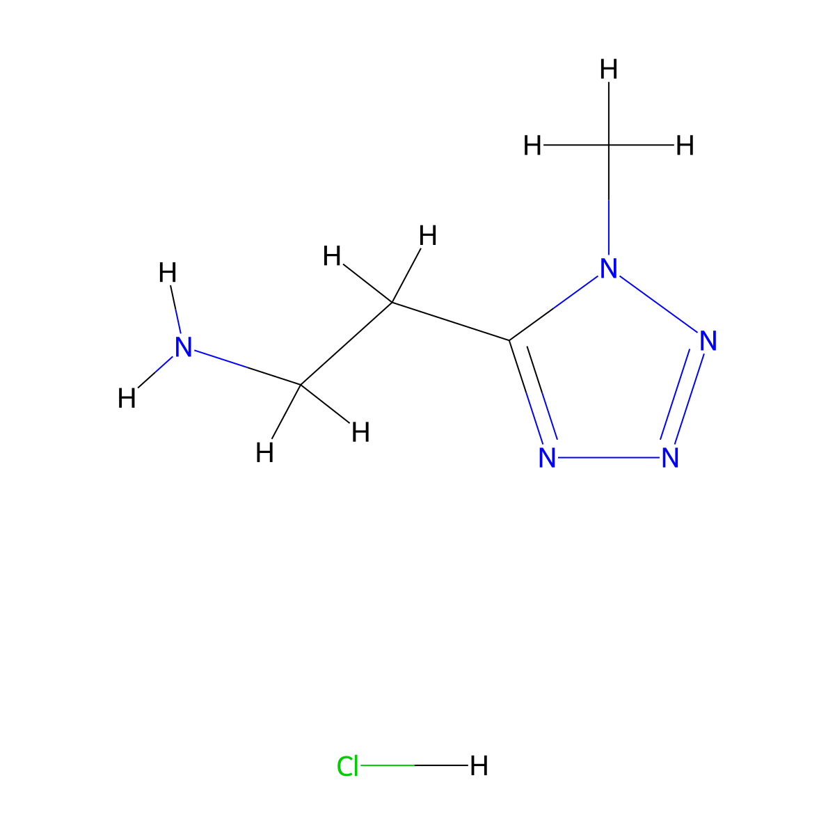 2-(1-methyl-1H-1,2,3,4-tetrazol-5-yl)ethan-1-amine hydrochloride molecular structure, CAS 1432681-30-5