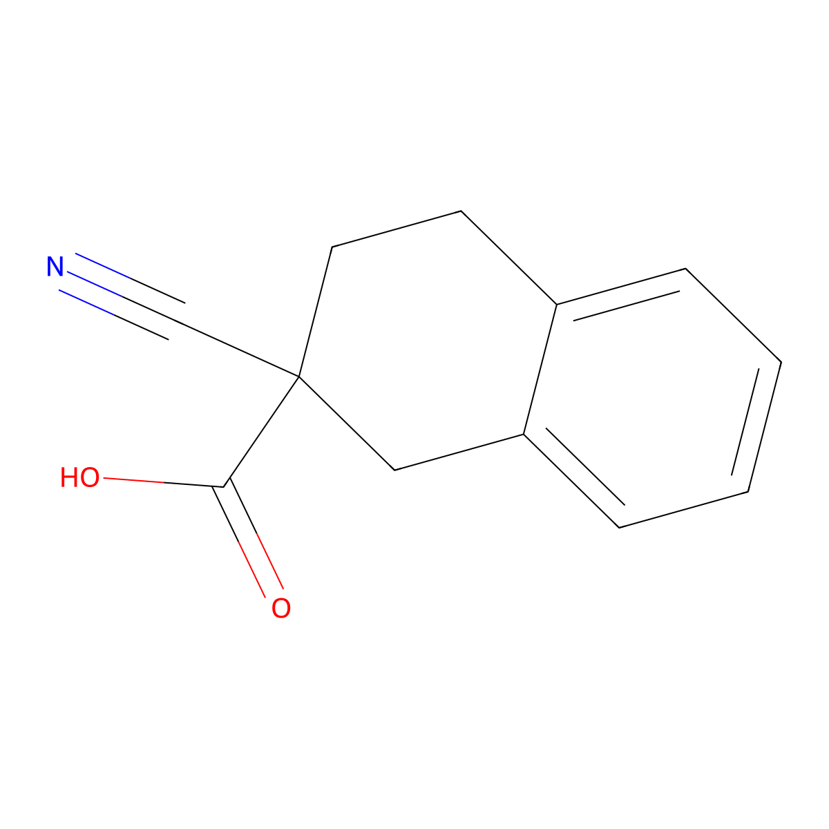 2-Naphthalenecarboxylic acid, 2-cyano-1,2,3,4-tetrahydro- molecular structure, CAS 1432681-39-4
