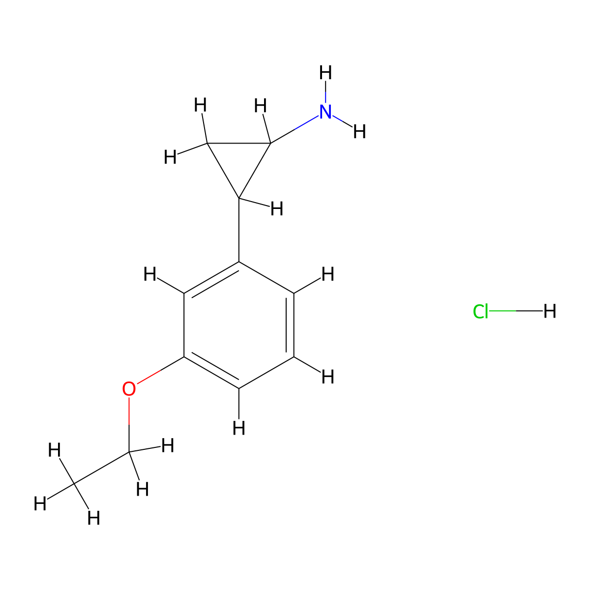 2-(3-Ethoxyphenyl)cyclopropan-1-amine hydrochloride molecular structure, CAS 1432681-42-9