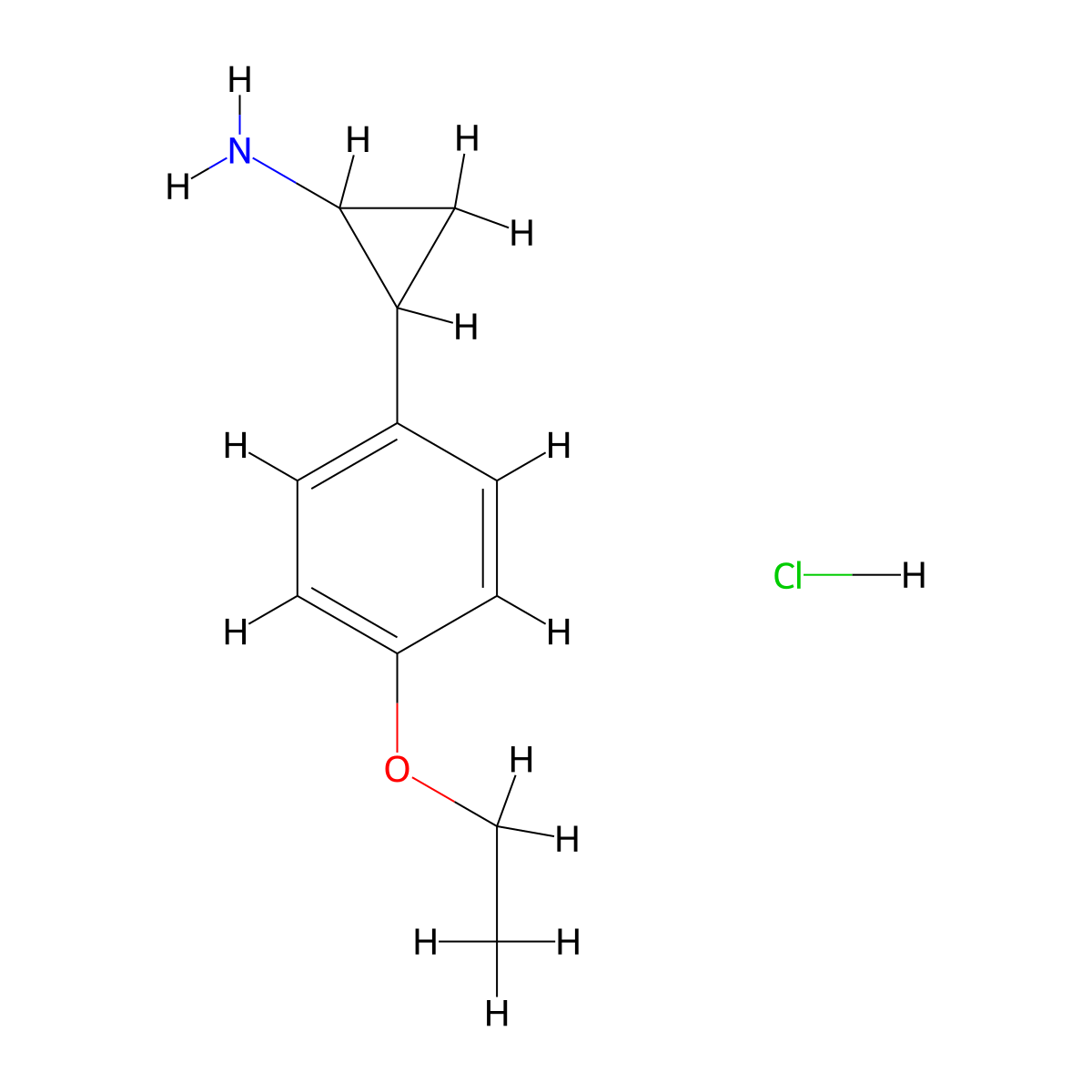 2-(4-Ethoxyphenyl)cyclopropan-1-amine hydrochloride molecular structure, CAS 1432681-47-4
