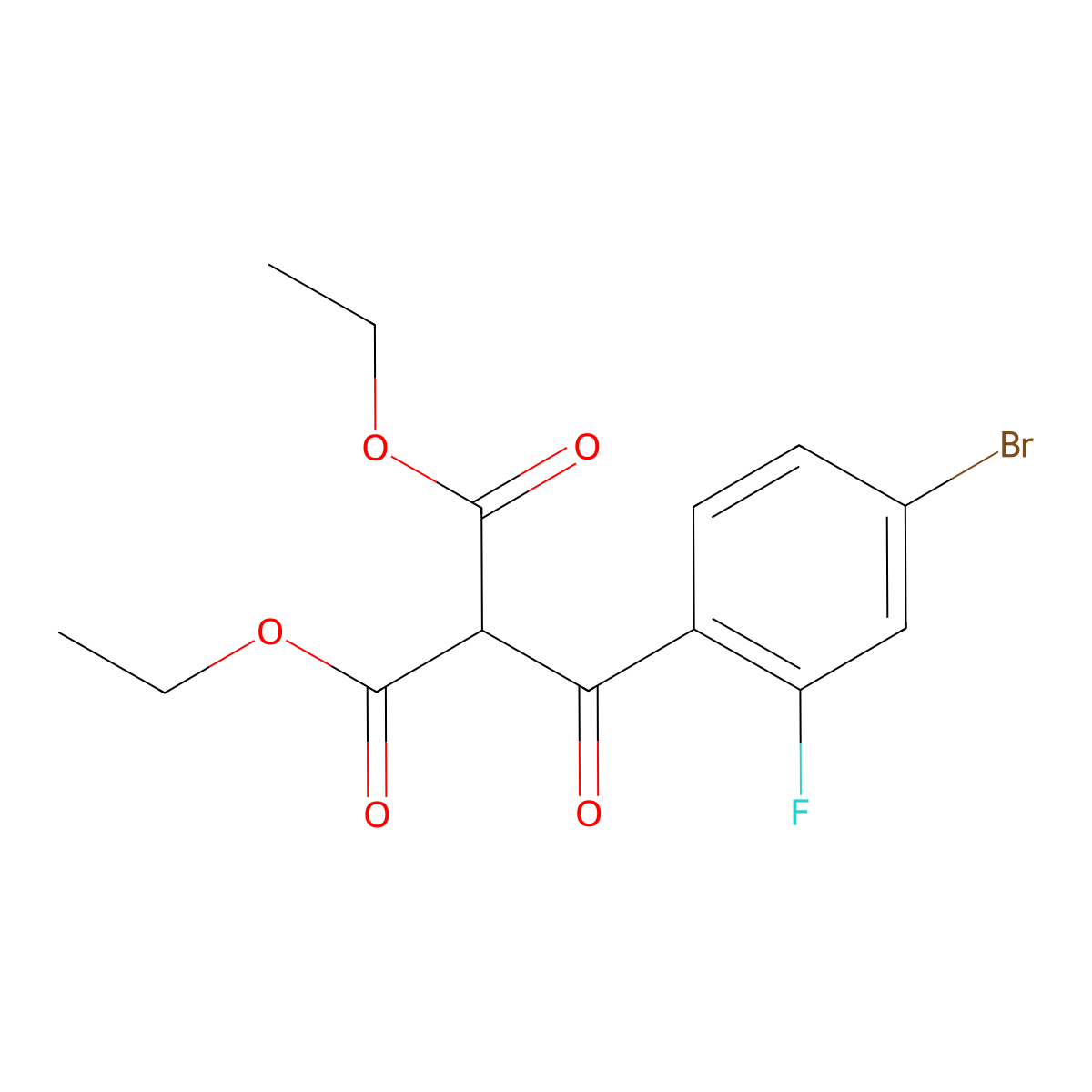 1,3-Diethyl 2-(4-bromo-2-fluorobenzoyl)propanedioate molecular structure, CAS 1432681-52-1