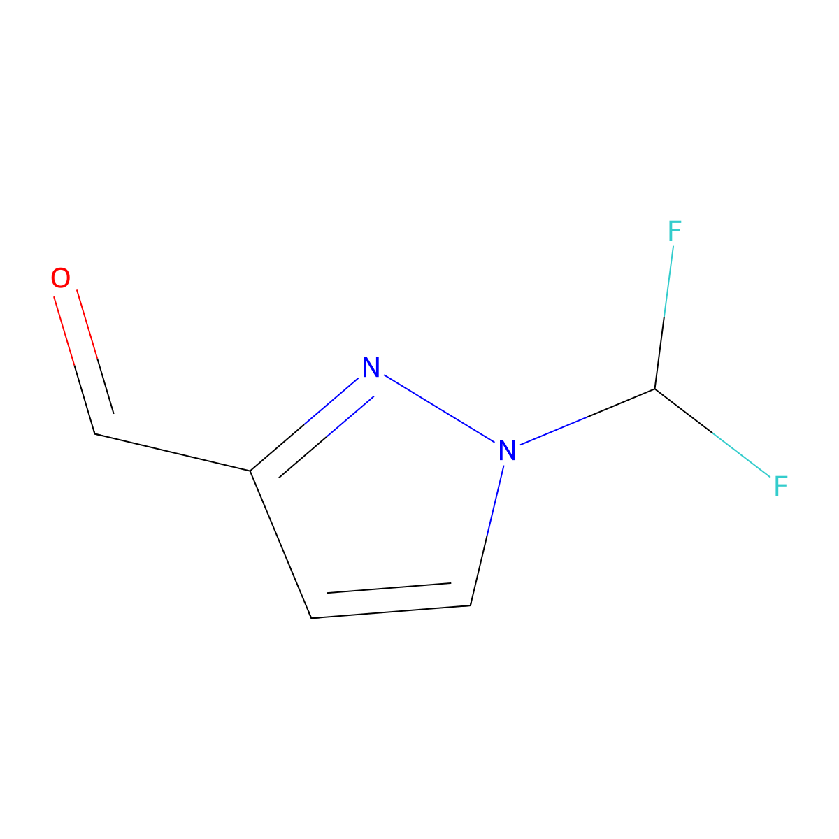 1H-Pyrazole-3-carboxaldehyde, 1-(difluoromethyl)- molecular structure, CAS 1432681-54-3