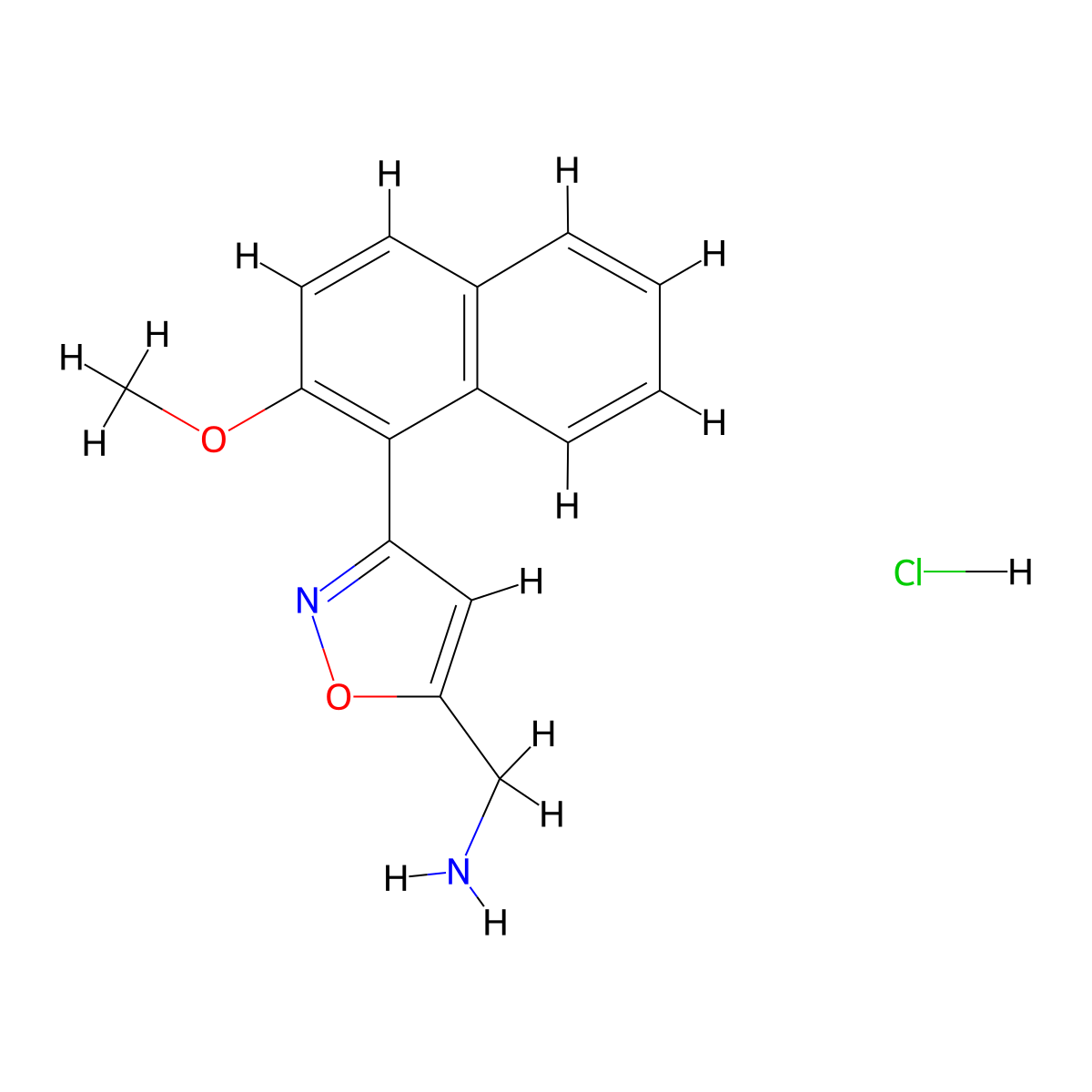[3-(2-Methoxynaphthalen-1-yl)-1,2-oxazol-5-yl]methanamine hydrochloride molecular structure, CAS 1432681-56-5