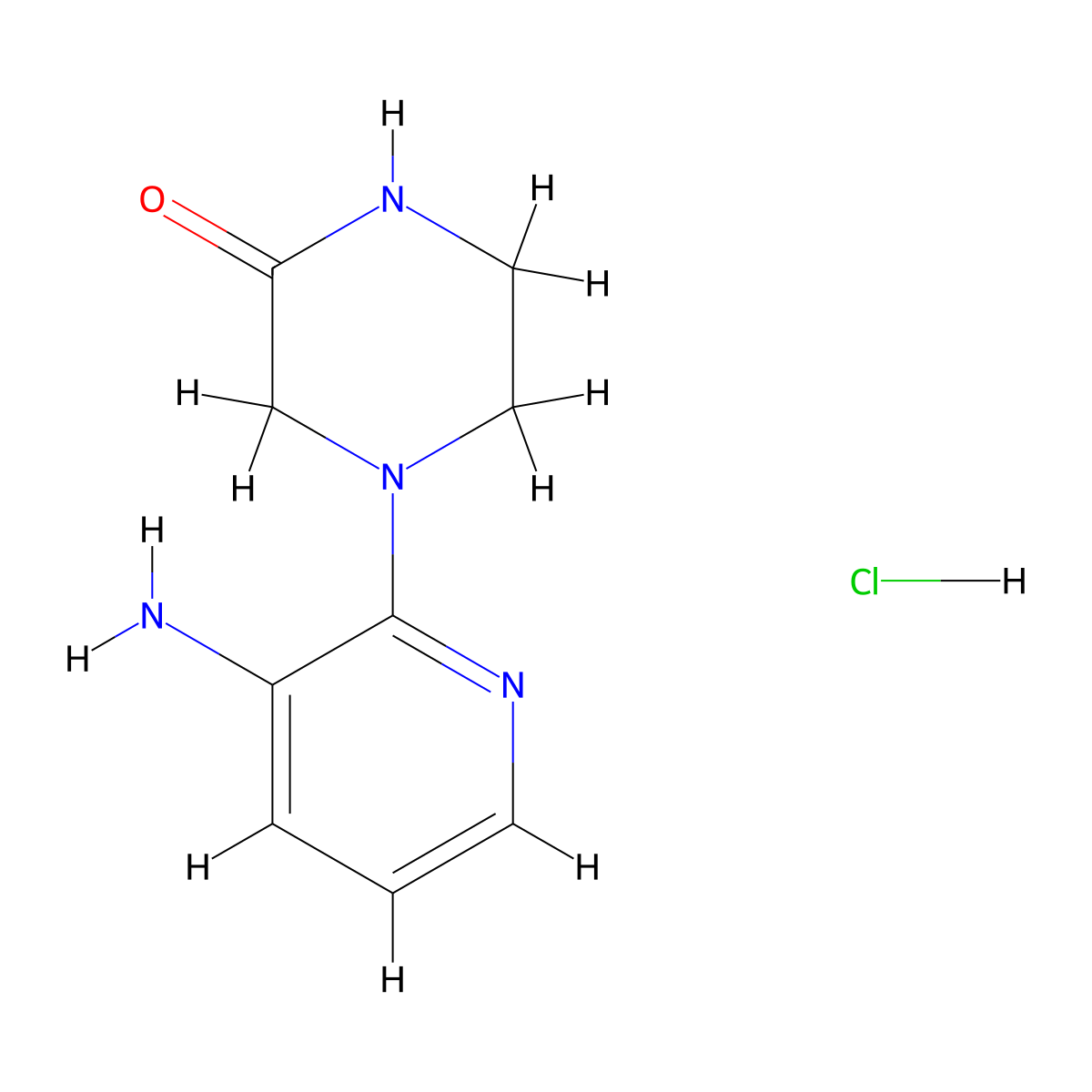 4-(3-Aminopyridin-2-yl)piperazin-2-one hydrochloride molecular structure, CAS 1432681-57-6
