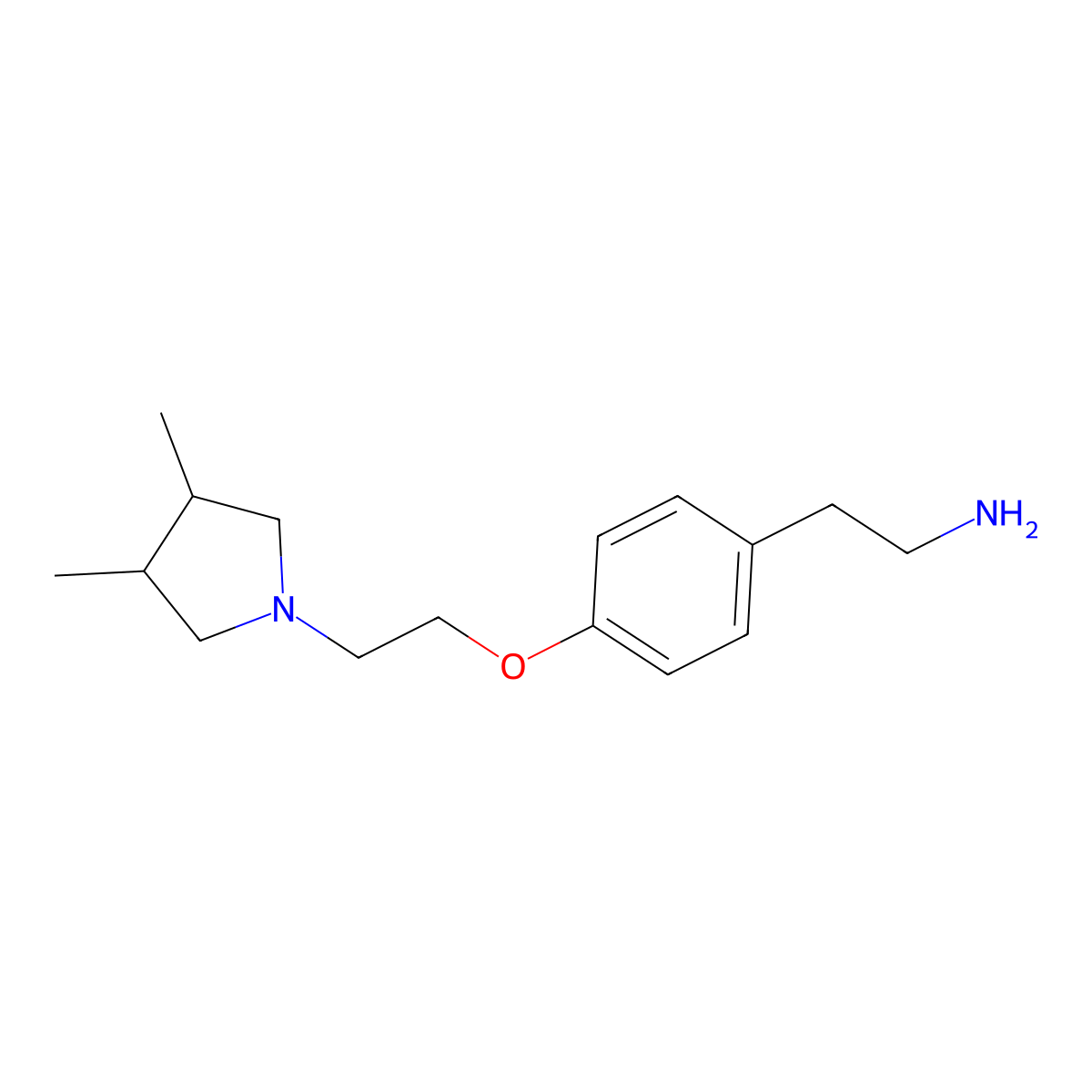 2-{4-[2-(3,4-Dimethylpyrrolidin-1-yl)ethoxy]phenyl}ethan-1-amine molecular structure, CAS 1432681-59-8