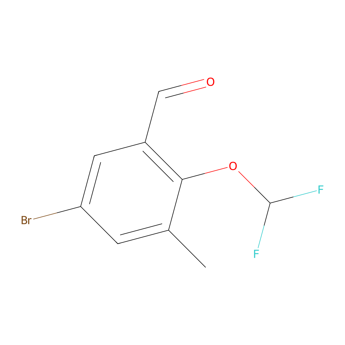 5-Bromo-2-(difluoromethoxy)-3-methylbenzaldehyde molecular structure, CAS 1432681-62-3