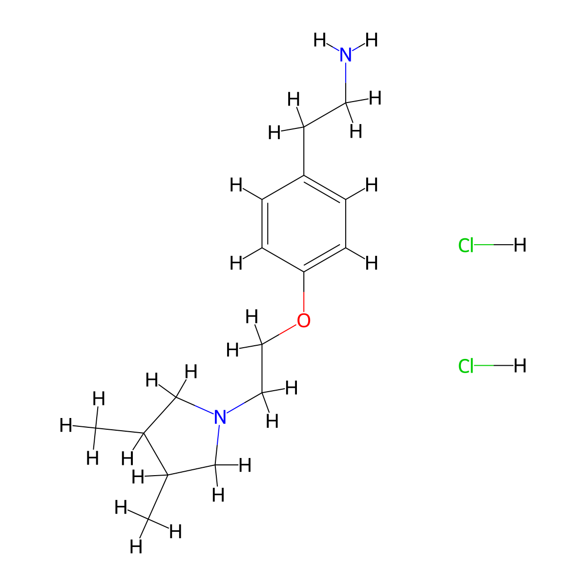2-{4-[2-(3,4-Dimethylpyrrolidin-1-yl)ethoxy]phenyl}ethan-1-amine dihydrochloride molecular structure, CAS 1432681-65-6