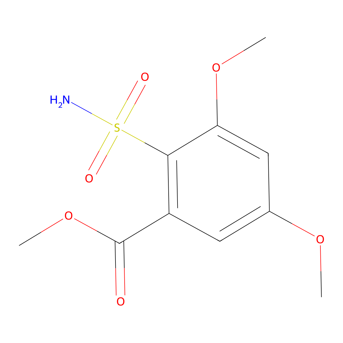 Methyl 3,5-dimethoxy-2-sulfamoylbenzoate molecular structure, CAS 1432681-66-7