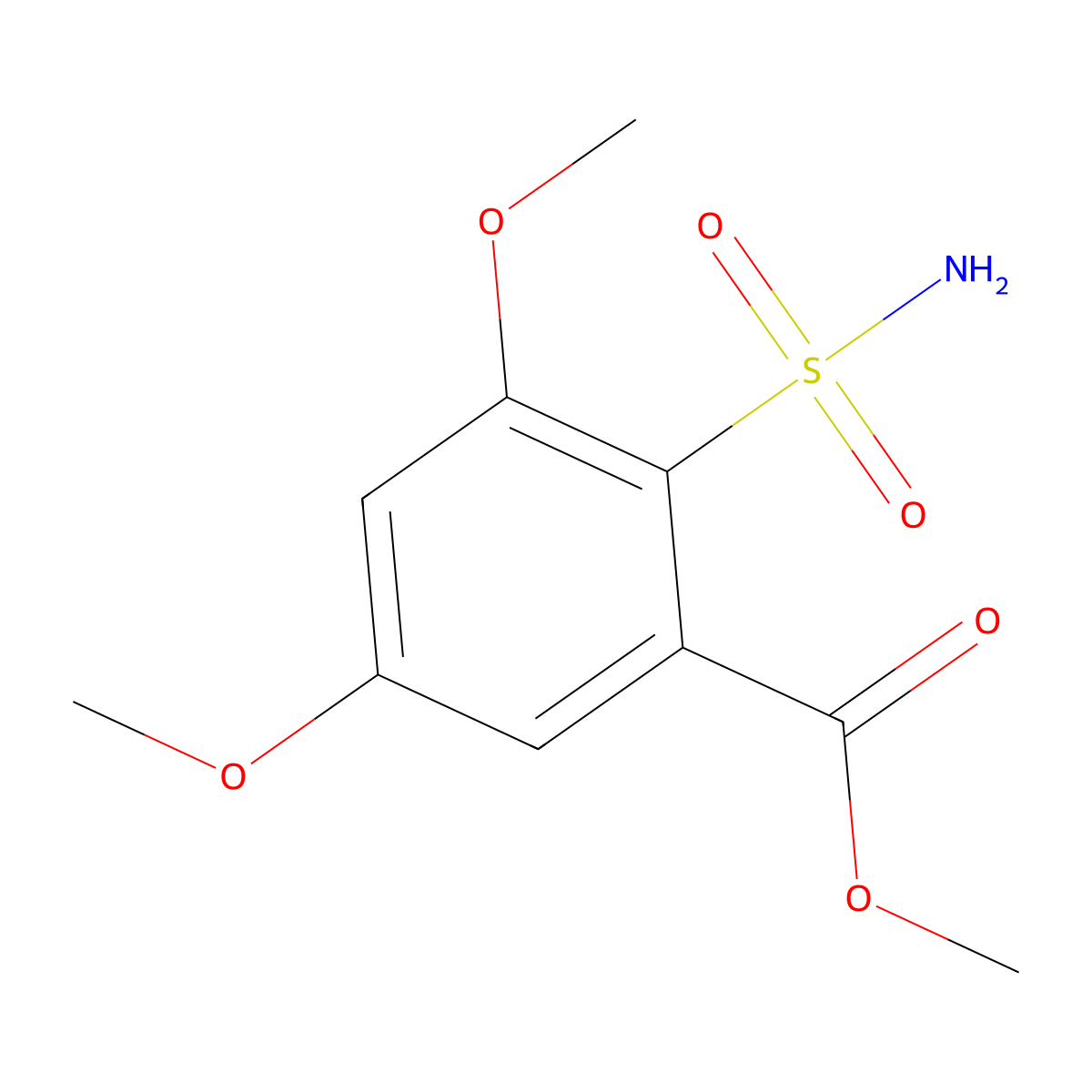 Methyl 3,5-dimethoxy-2-sulfamoylbenzoate molecular structure, CAS 1432681-66-7